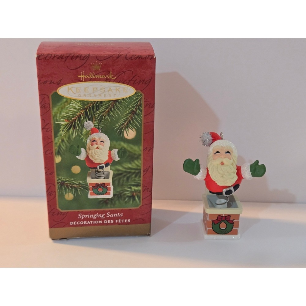 Hallmark Keepsake Ornament Springing Santa Jack in the Box Chimney 2001